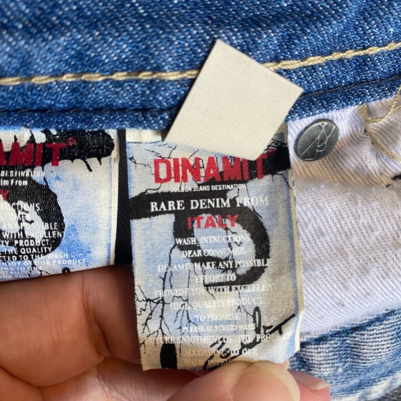 DINAMIT Rare Denim from Italy Light Wash Distressed Men’s Denim Jeans Size 40 - Picture 14 of 16
